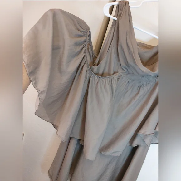 Gabriella Rocha Open Shoulder Cotton & Silk Flowy Top Size Medium Boxy Date Boho - Picture 6 of 13